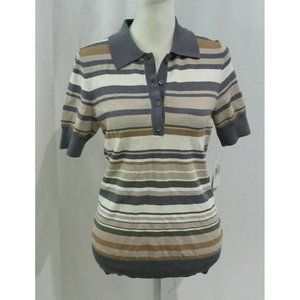 Willow Drive Womens Multicolor Striped Short Sleeve Top S NWT